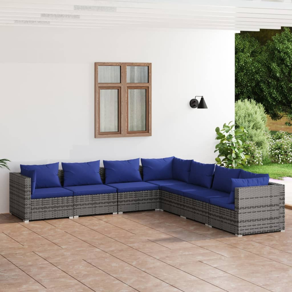 VIDAXL 3101750 Gartentisch- Stuhlset, Grau und