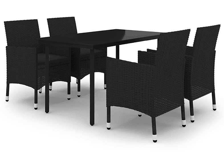 Gartentisch- Stuhlset, VIDAXL und 3099687 Schwarz