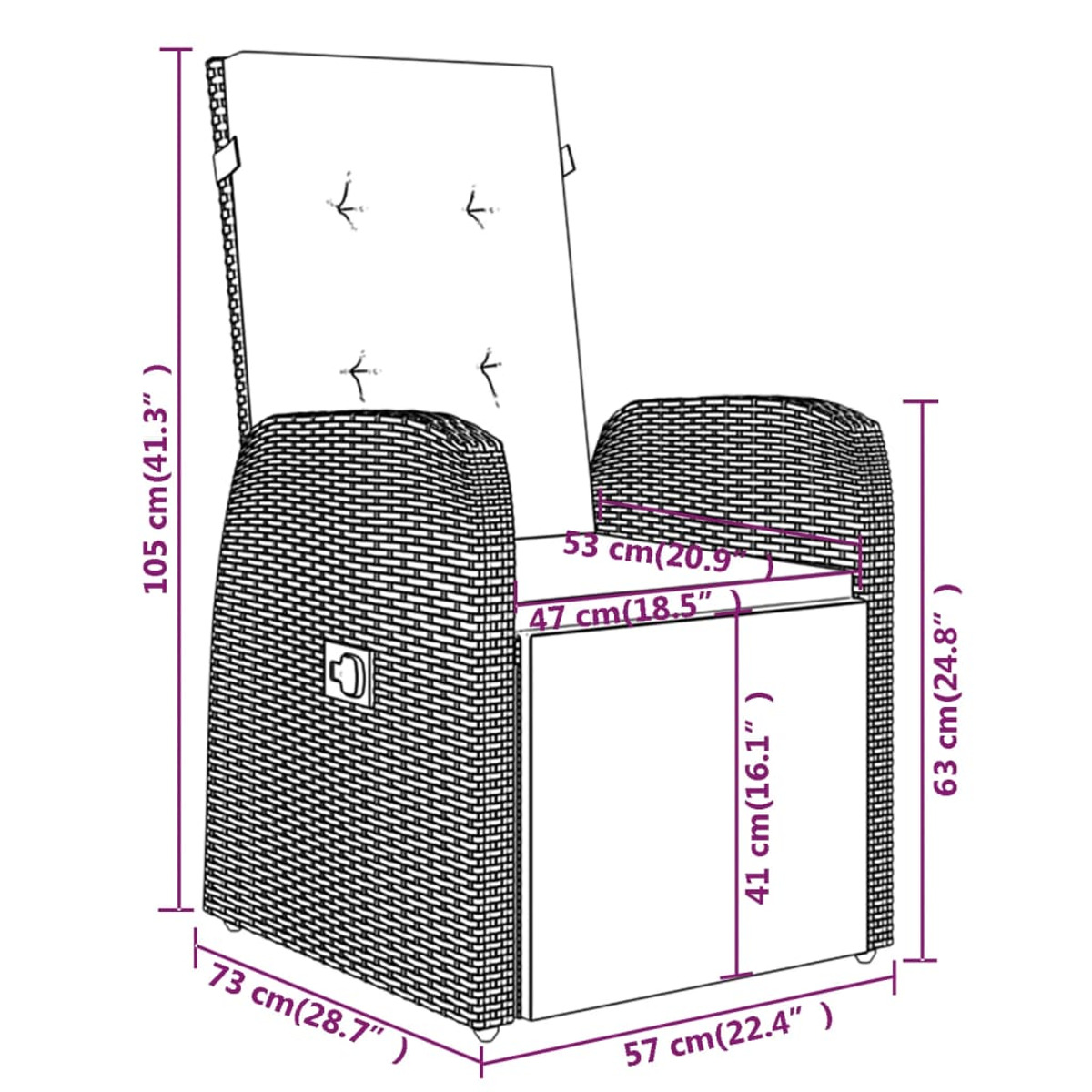 und Grau 3099498 Stuhlset, Gartentisch- VIDAXL