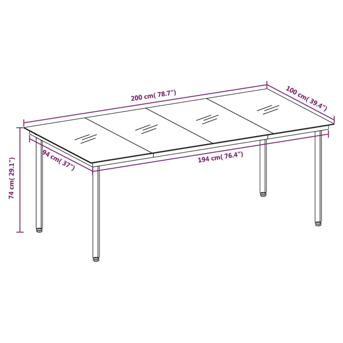 VIDAXL 3099238 Gartentisch- und Schwarz Stuhlset