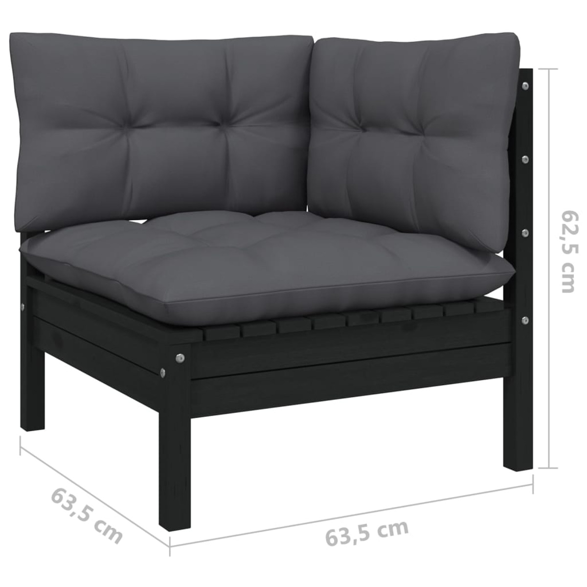 Schwarz Gartentisch- Stuhlset, und VIDAXL 3097191