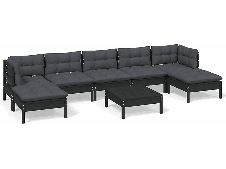 VIDAXL 3097101 Gartentisch- und Stuhlset, Schwarz