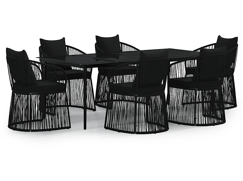 VIDAXL 3099195 Gartentisch- und Stuhlset, Schwarz