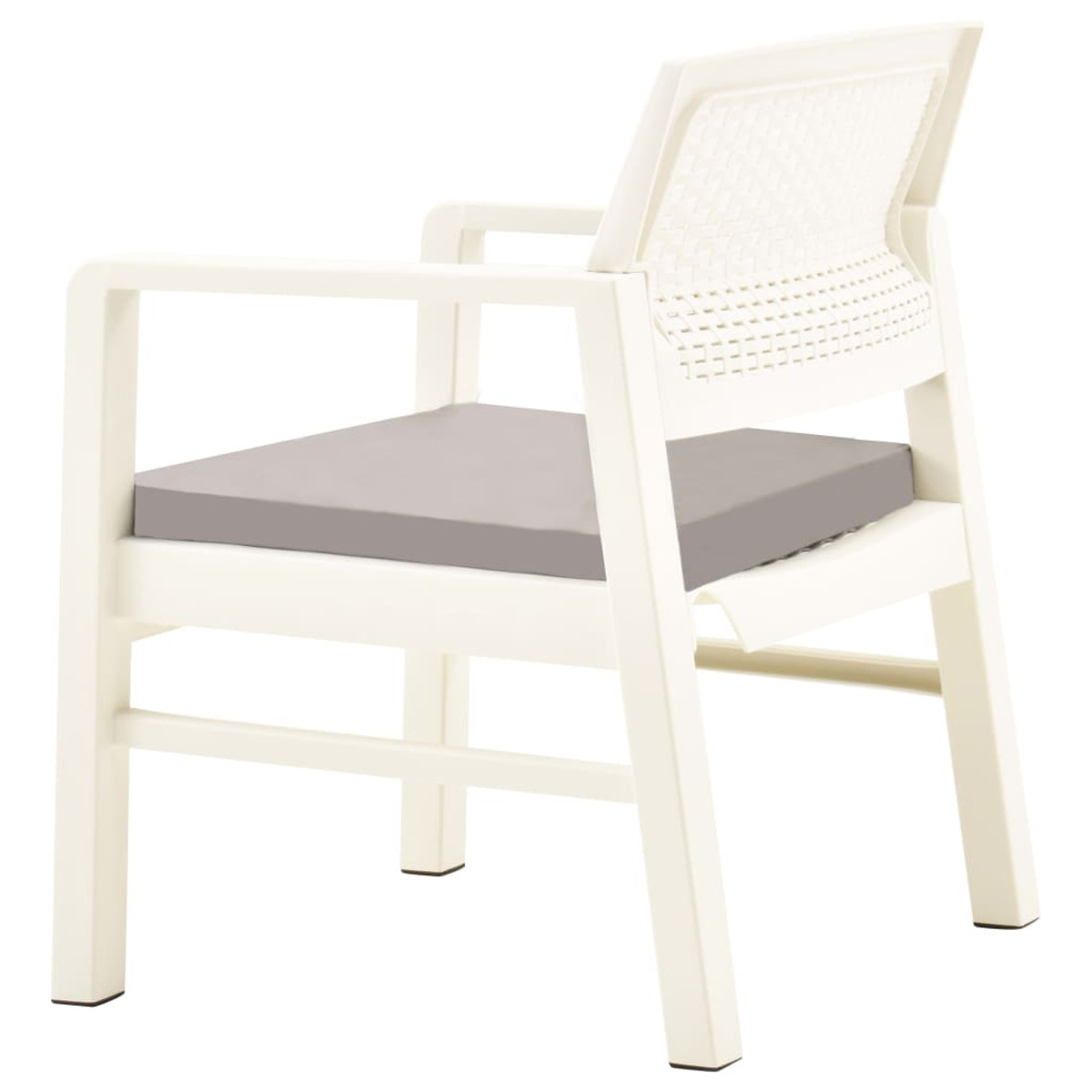 VIDAXL 48823 Gartentisch- Weiß und Stuhlset