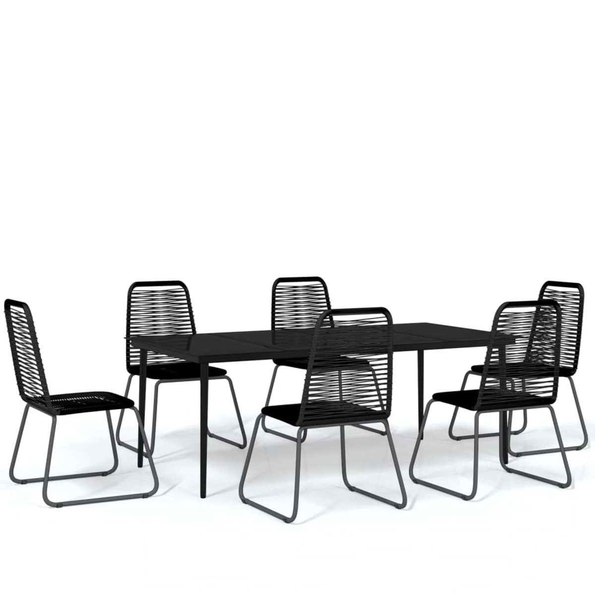Gartentisch- Stuhlset, VIDAXL und Schwarz 3099099