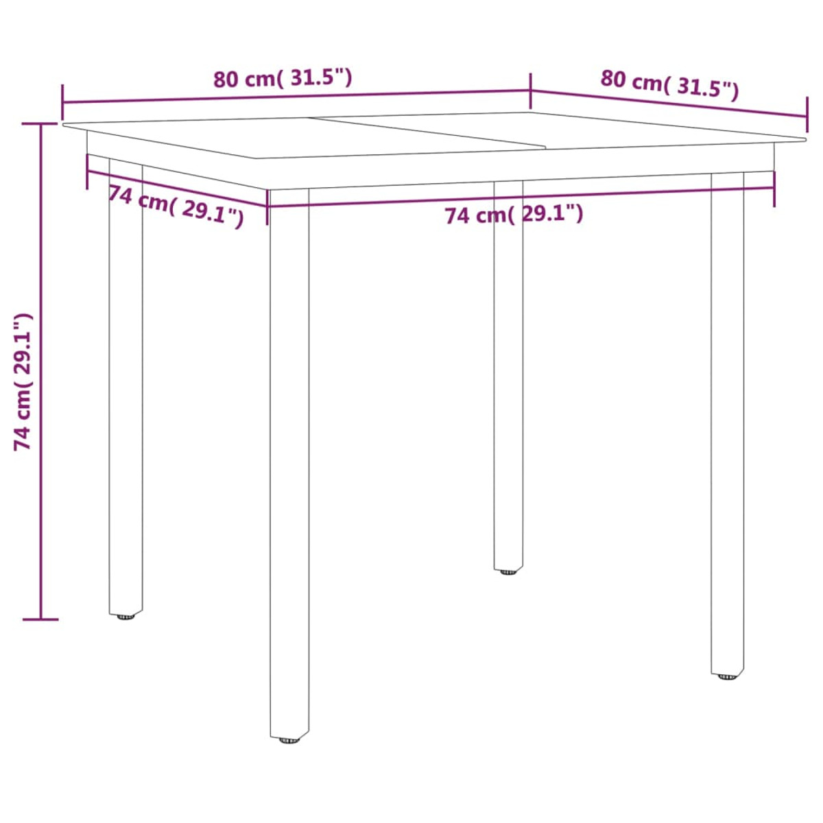 VIDAXL 3099614 Gartentisch- und Schwarz Stuhlset