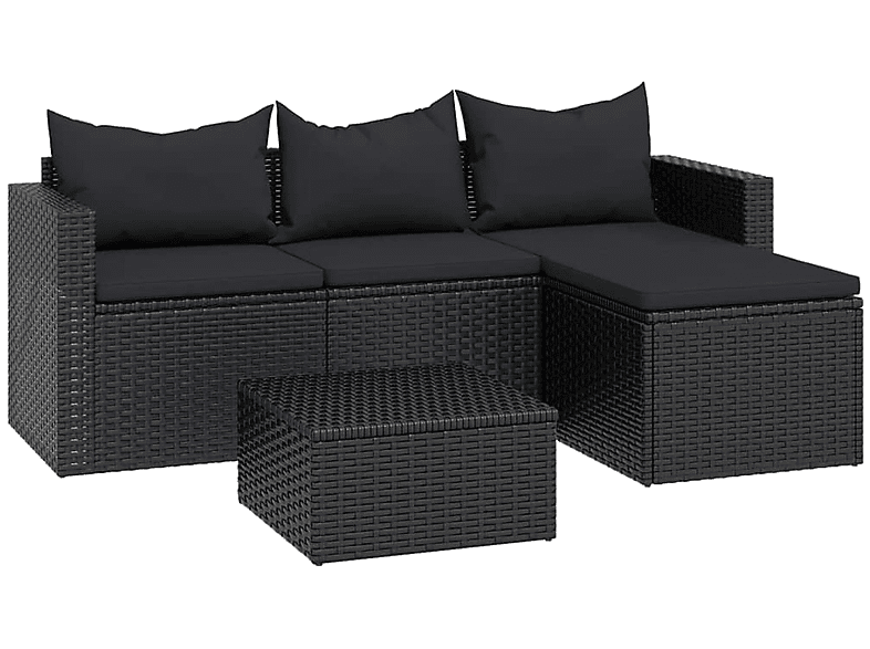 VIDAXL 362330 und Gartentisch- Schwarz Stuhlset