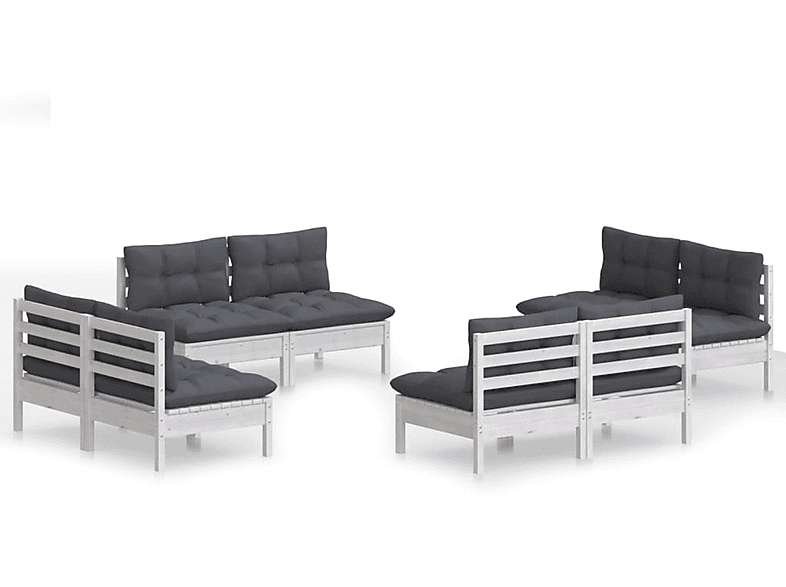 VIDAXL 3096041 Gartentisch- und Stuhlset, Weiß | Gartenmöbel Sets