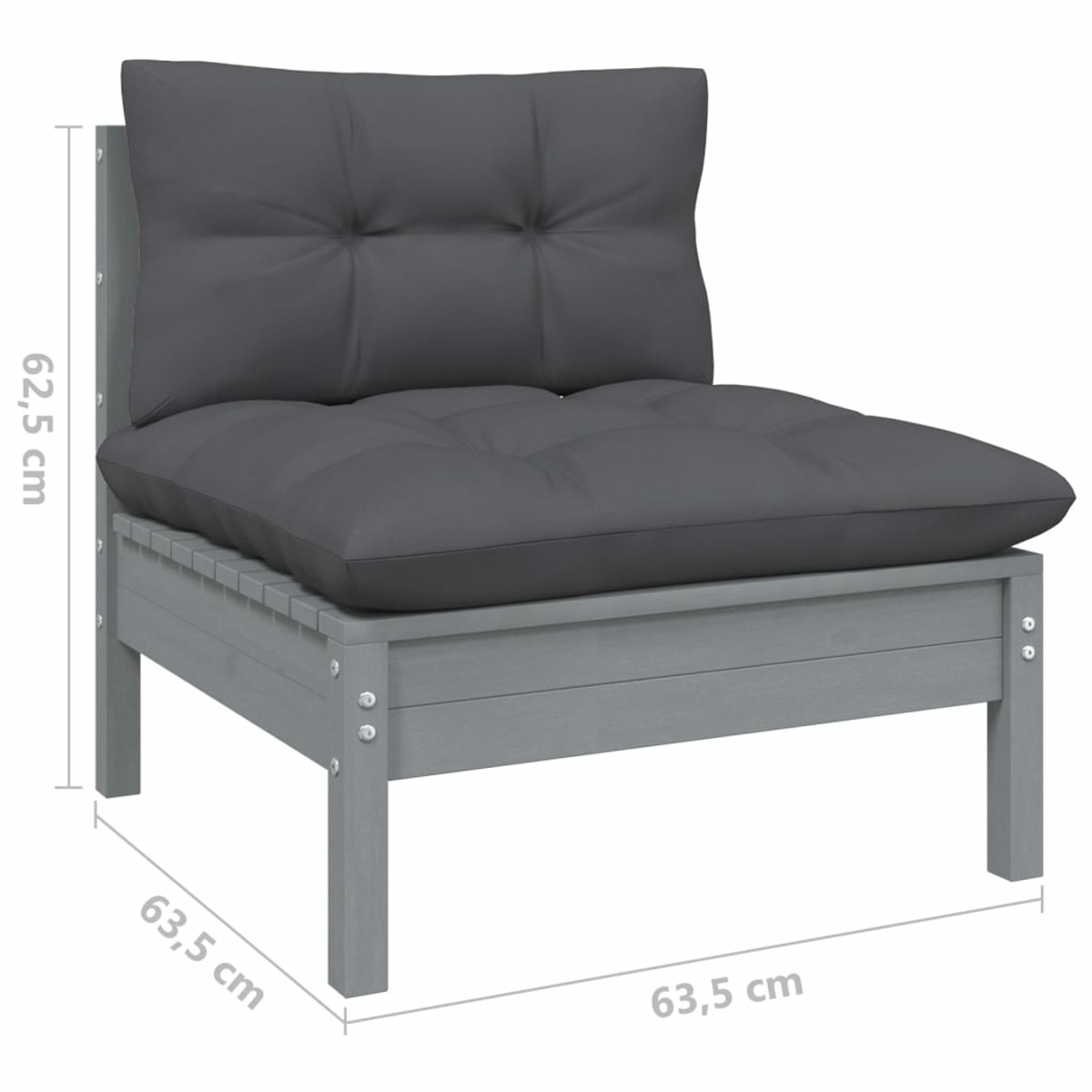 3097321 Stuhlset, Grau VIDAXL und Gartentisch-