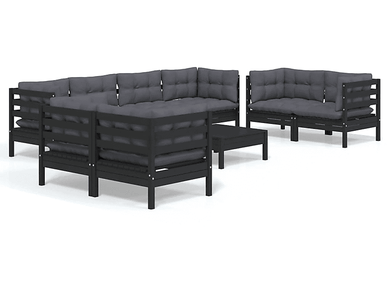 VIDAXL 3096278 Gartentisch- und Stuhlset, Schwarz