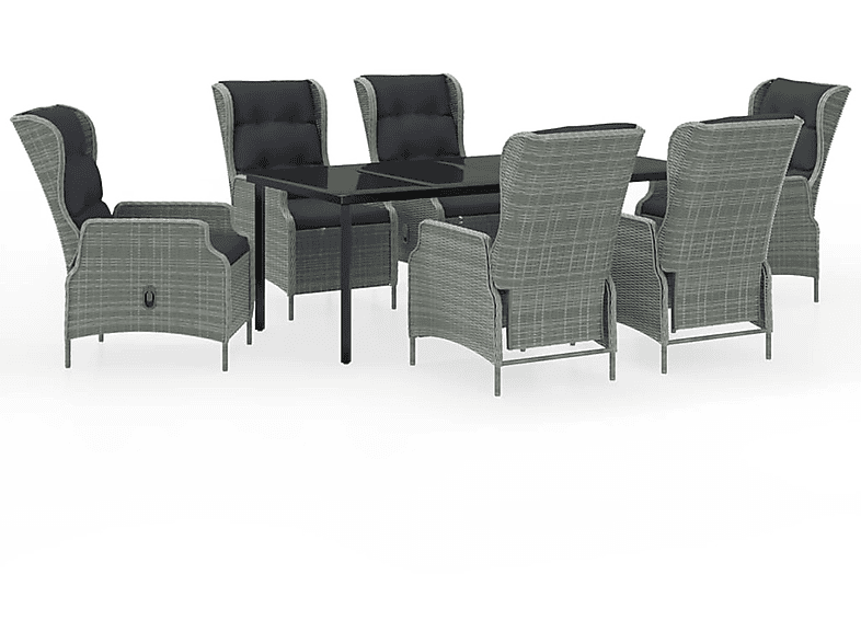 Schwarz Gartentisch- Stuhlset, und VIDAXL 3099647