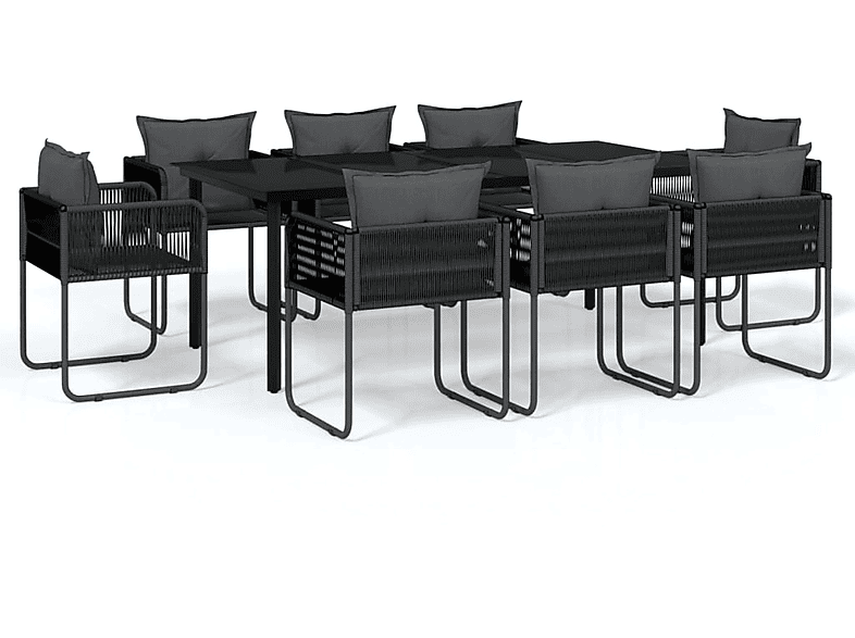 Gartentisch- VIDAXL 3099082 Schwarz und Stuhlset,