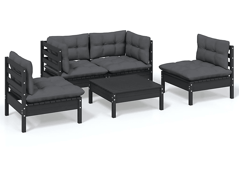 Gartentisch- Schwarz Stuhlset, 3096182 und VIDAXL