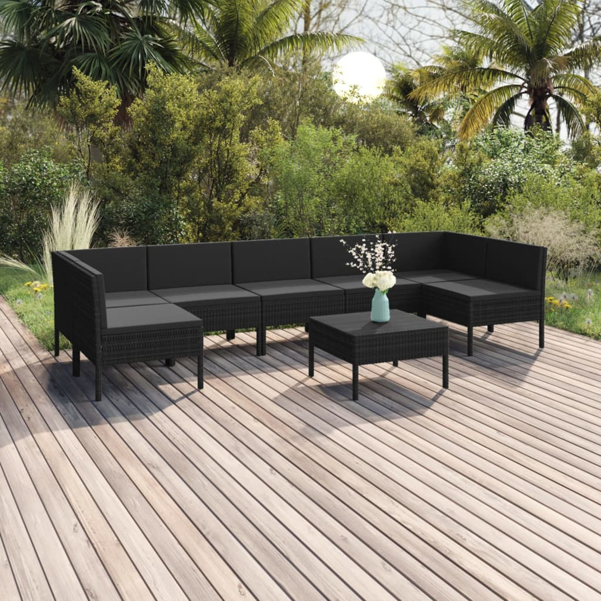 Schwarz 3094593 Gartentisch- Stuhlset, VIDAXL und