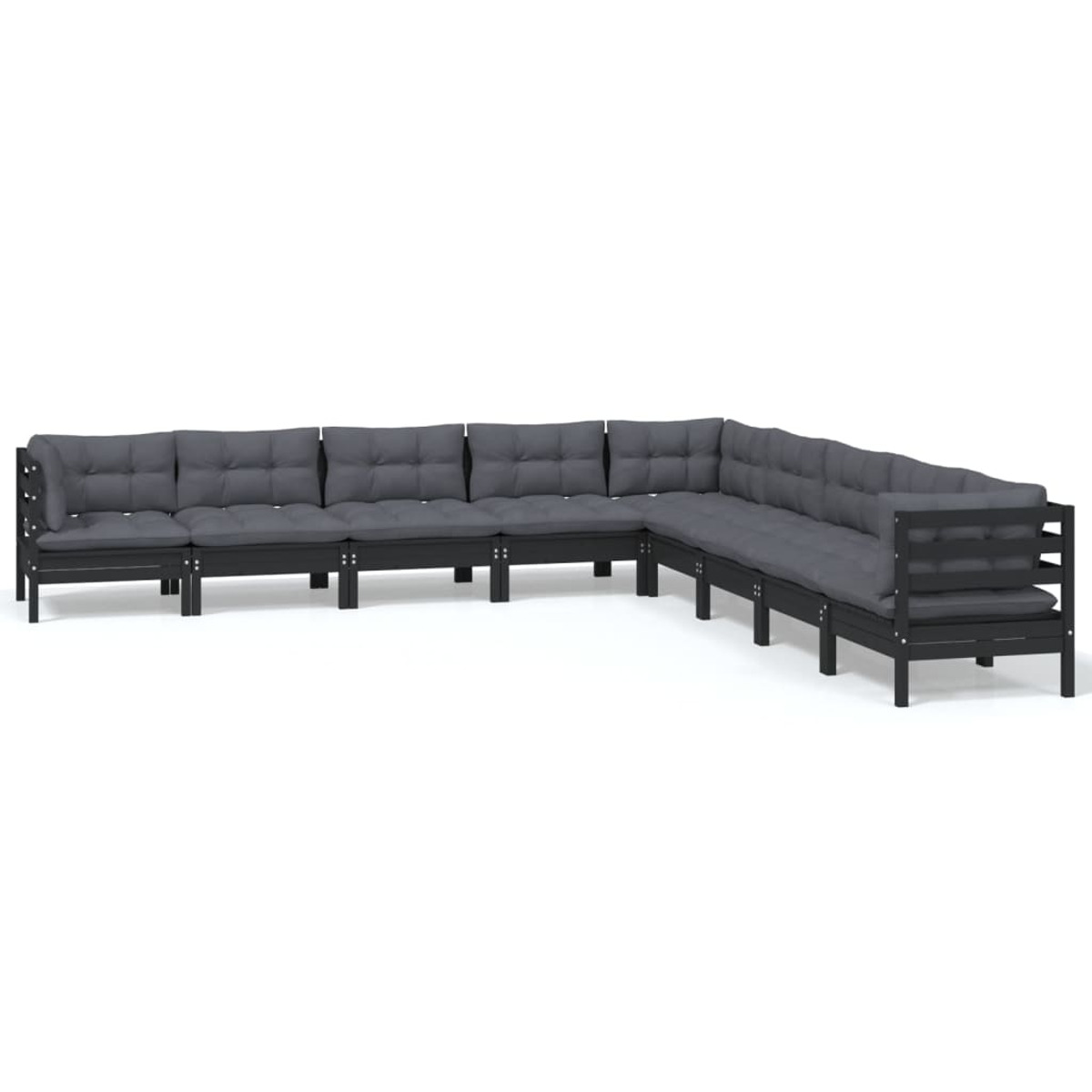 VIDAXL 3096819 Gartentisch- und Stuhlset, Schwarz