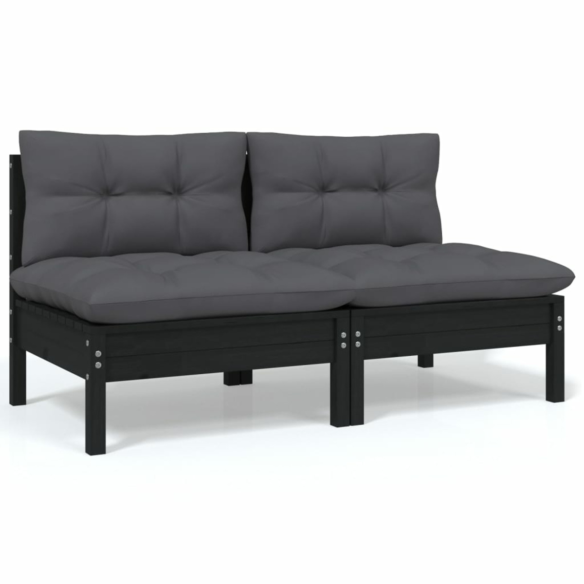 VIDAXL 3096200 Gartentisch- und Stuhlset, Schwarz