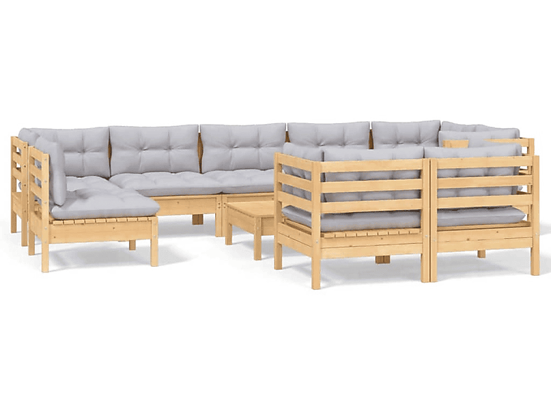 3096531 und Gartentisch- Stuhlset, Grau VIDAXL