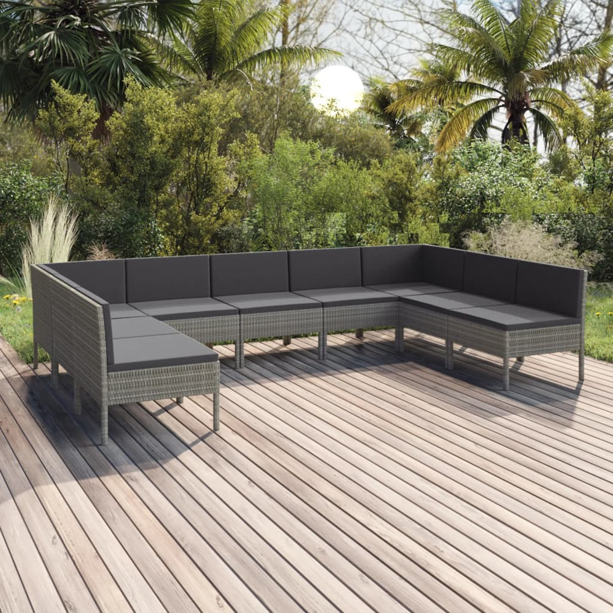 VIDAXL 3094598 Gartentisch- und Grau Stuhlset