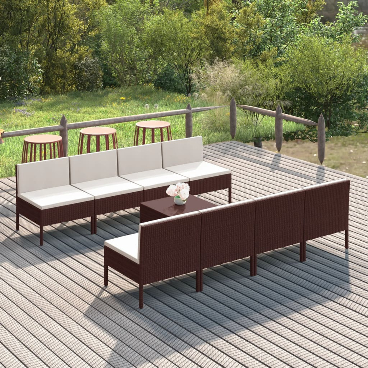 VIDAXL 3094331 Gartentisch- und Braun Stuhlset