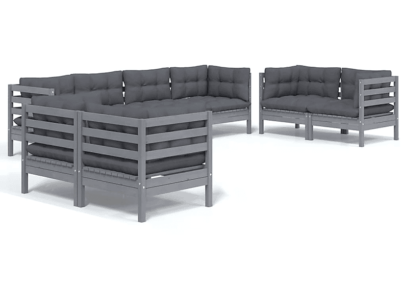 VIDAXL 3096270 Gartentisch- und Stuhlset, Grau | Gartenmöbel Sets