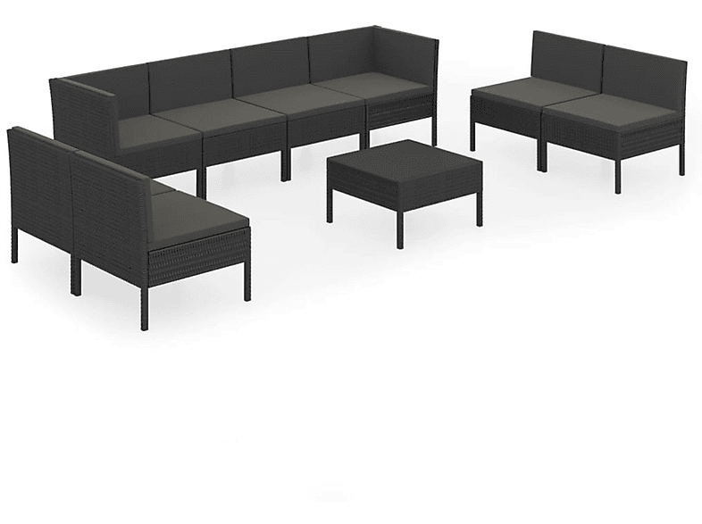 VIDAXL 3094361 Gartentisch- und Schwarz Stuhlset