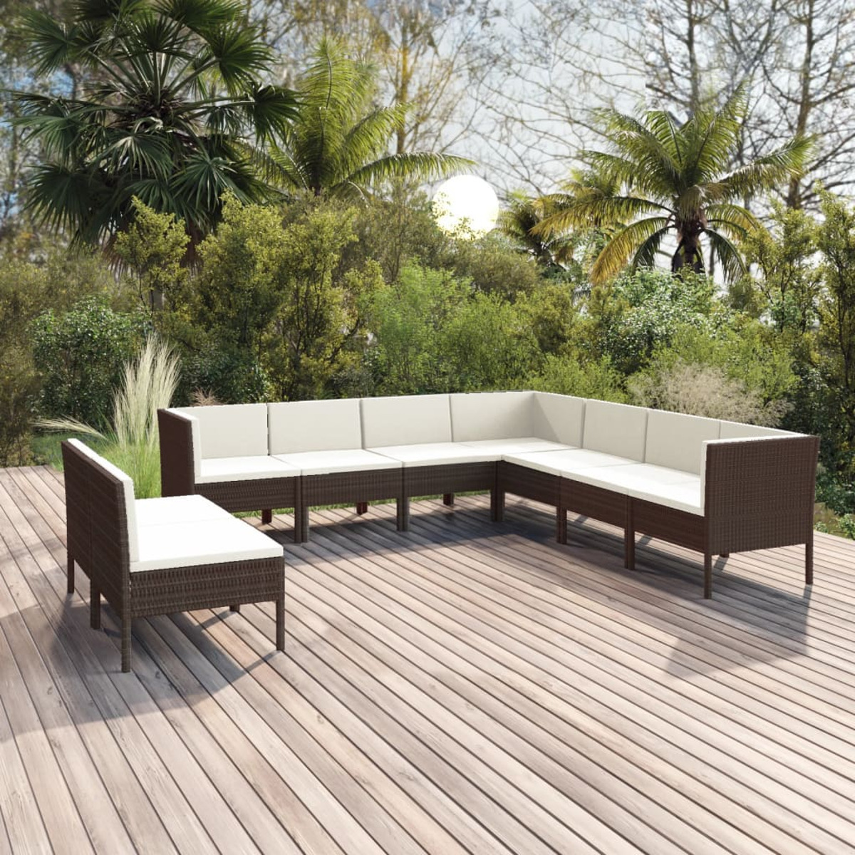 VIDAXL 3094467 Gartentisch- und Braun Stuhlset