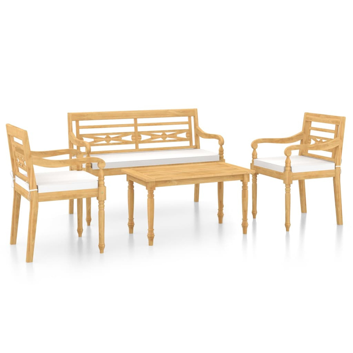 3087052 Weiß Stuhlset, Gartentisch- und VIDAXL