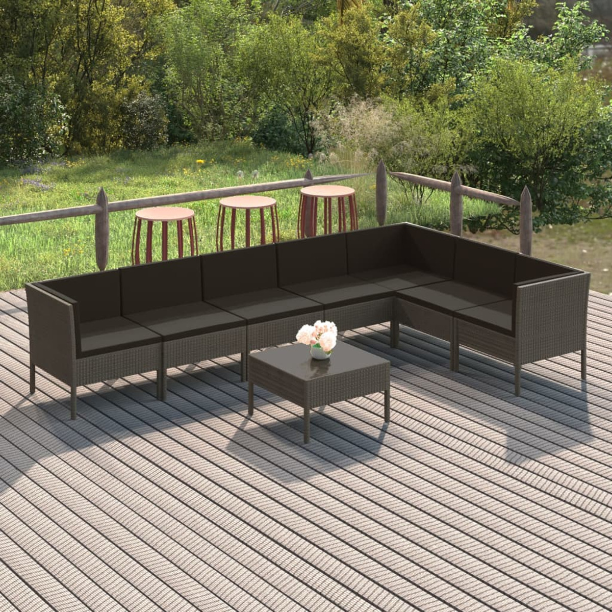 und Stuhlset, 3094430 VIDAXL Gartentisch- Grau