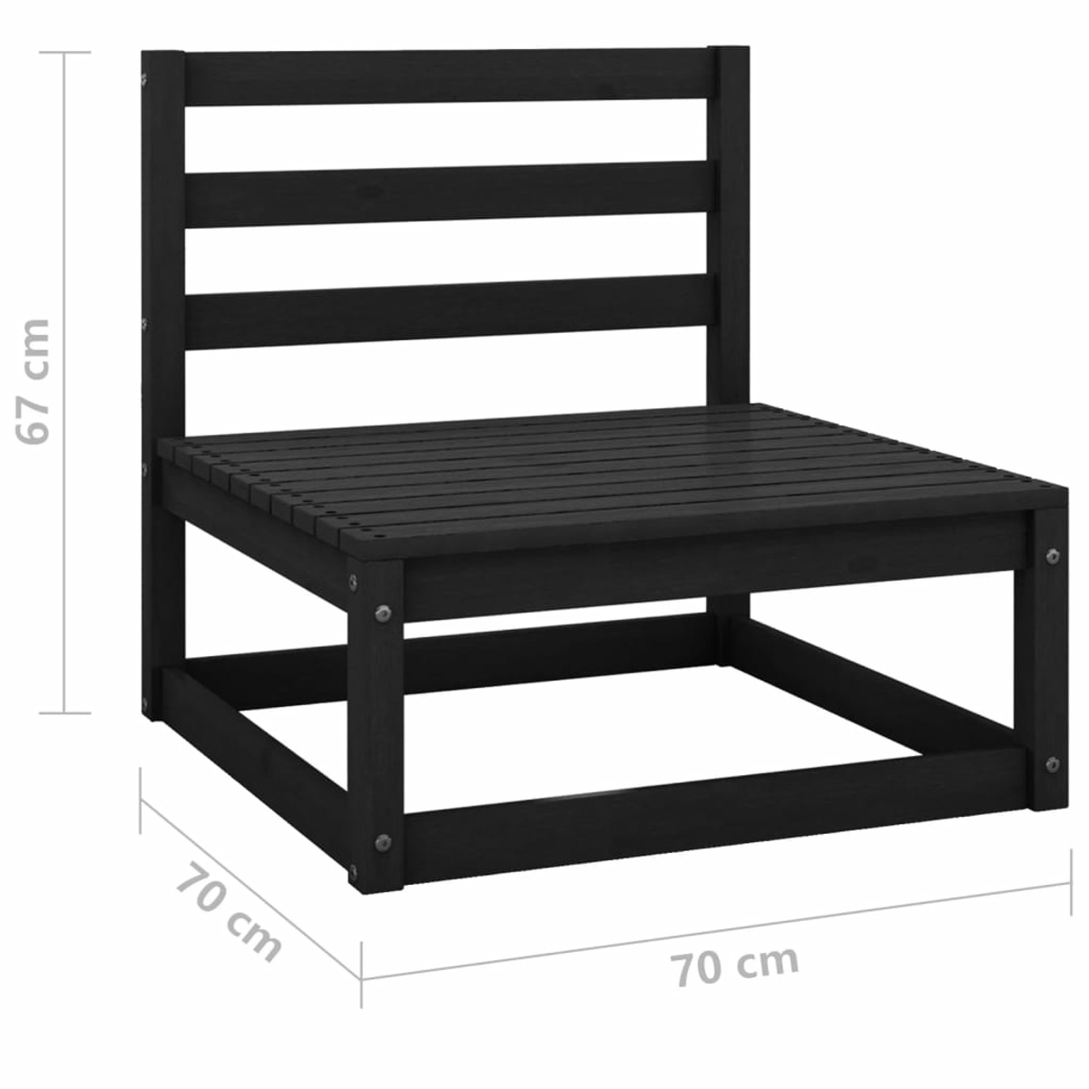 Gartensofa, Schwarz VIDAXL 805669