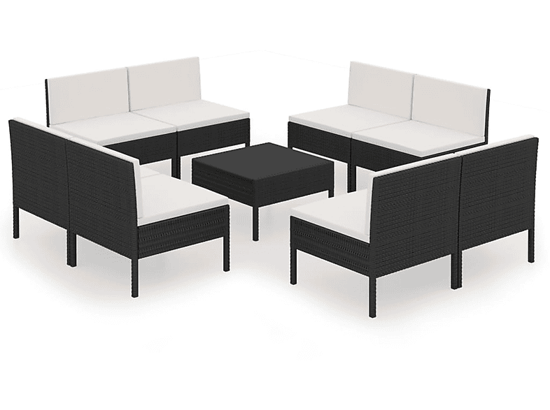 VIDAXL 3094316 Gartentisch- und Schwarz Stuhlset