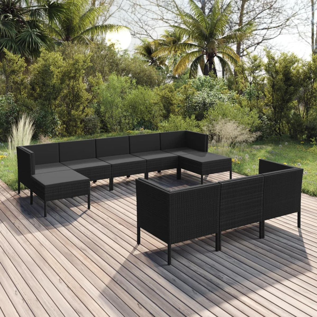 VIDAXL 3094581 und Schwarz Gartentisch- Stuhlset