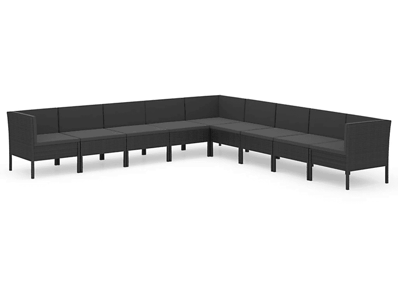 VIDAXL 3094465 Gartentisch- und Stuhlset, Schwarz