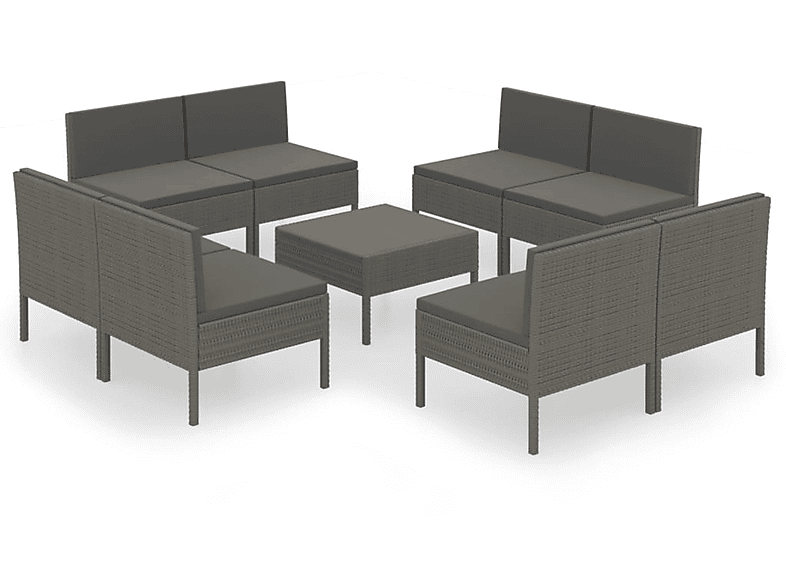 VIDAXL 3094318 Gartentisch- Stuhlset, Grau und