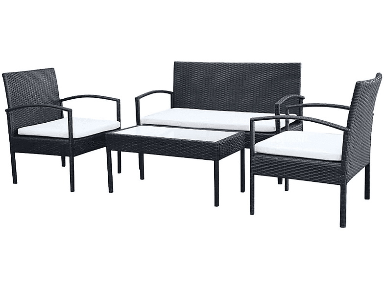 Gartentisch- Schwarz Stuhlset, und VIDAXL 42673
