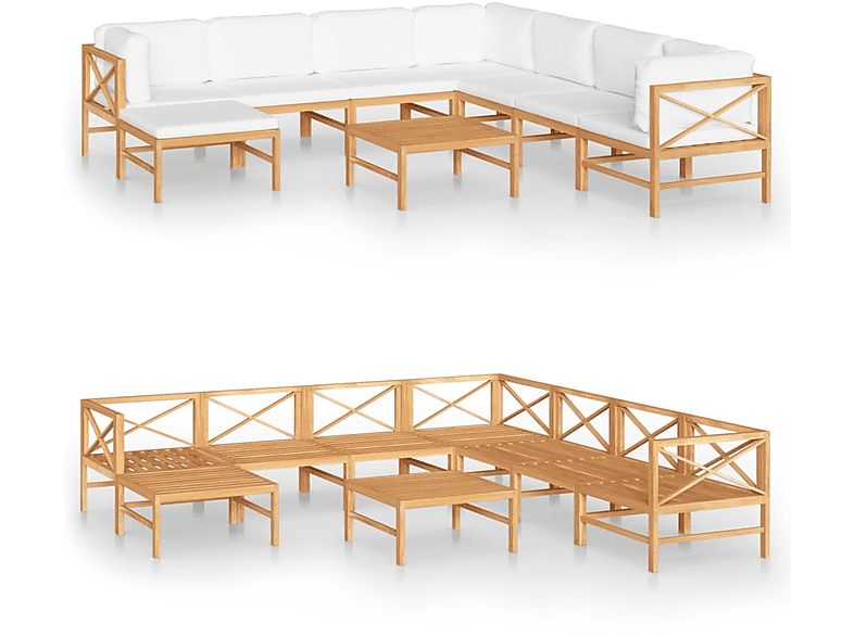 Stuhlset, VIDAXL und 3087234 Gartentisch- Creme