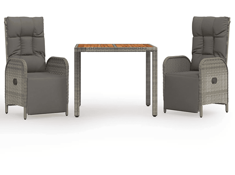 Gartentisch- Stuhlset, 3185044 VIDAXL Grau und