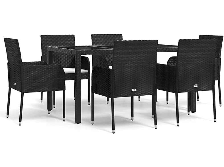 VIDAXL 3185002 Gartentisch- Stuhlset, Schwarz und