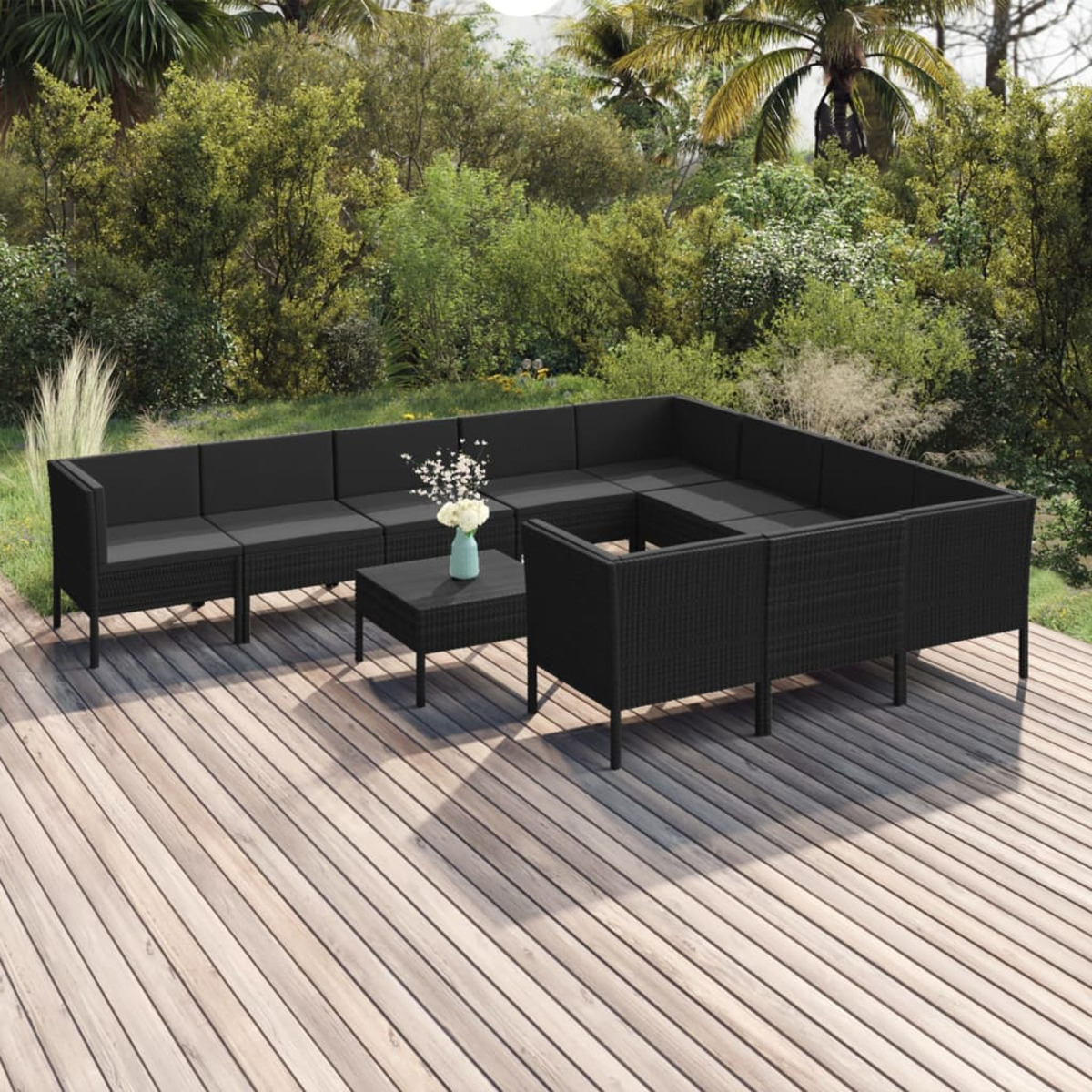 Gartentisch- Schwarz 3094493 Stuhlset, VIDAXL und