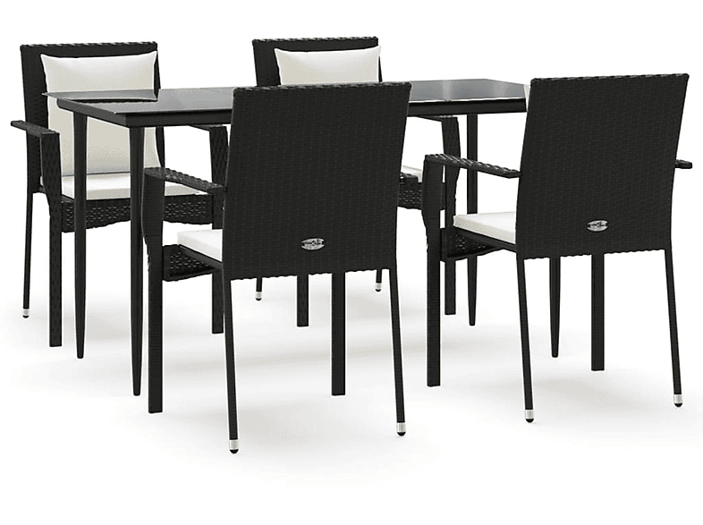 Gartentisch- Schwarz VIDAXL 3185097 Stuhlset, und