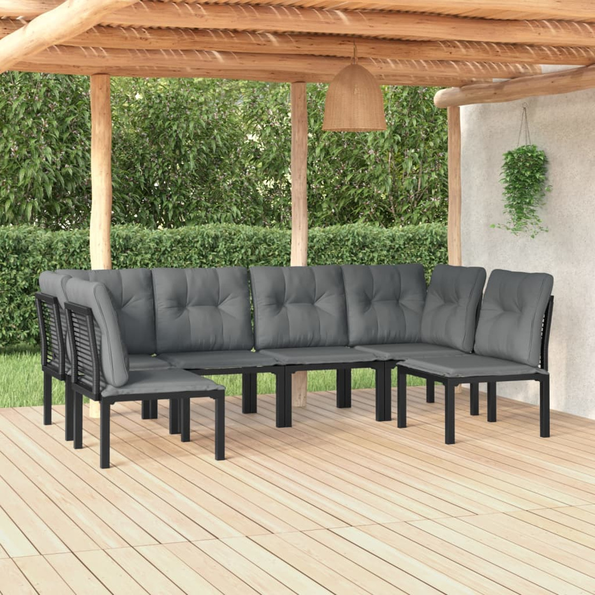 und Stuhlset, Gartentisch- VIDAXL 3187738 Schwarz