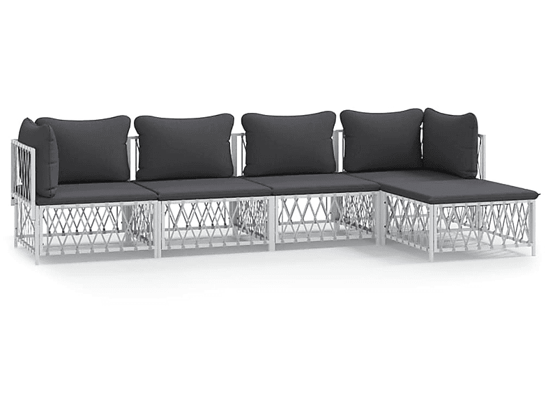 Weiß Gartentisch- Stuhlset, VIDAXL und 3186864