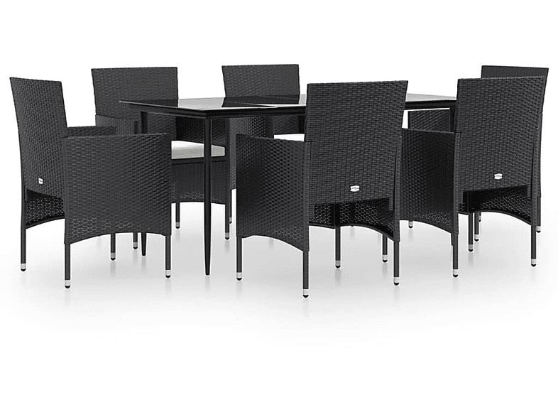 VIDAXL 3156617 Gartentisch- und Stuhlset, Schwarz