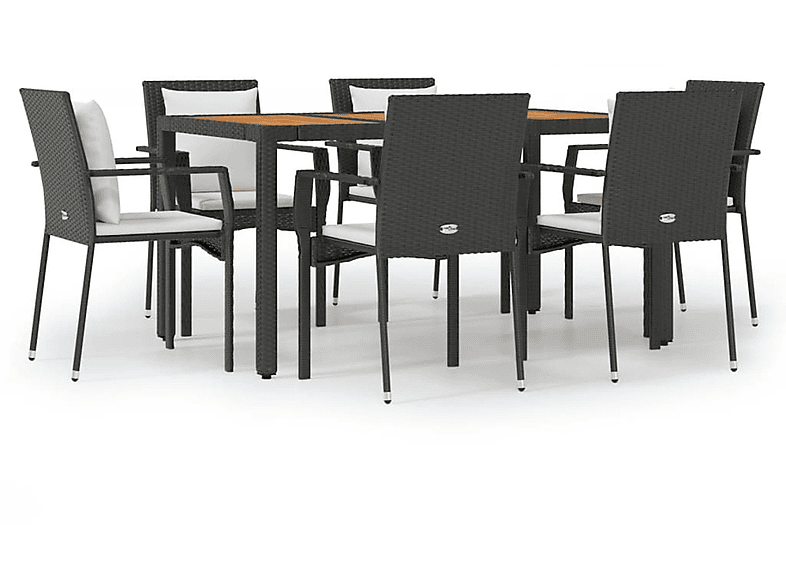 VIDAXL 3157966 Gartentisch- und Stuhlset, Schwarz