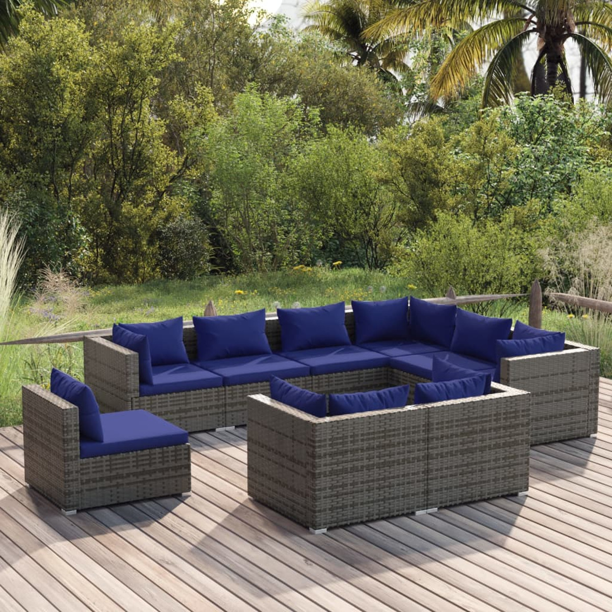 VIDAXL 3102646 Gartentisch- und Grau Stuhlset