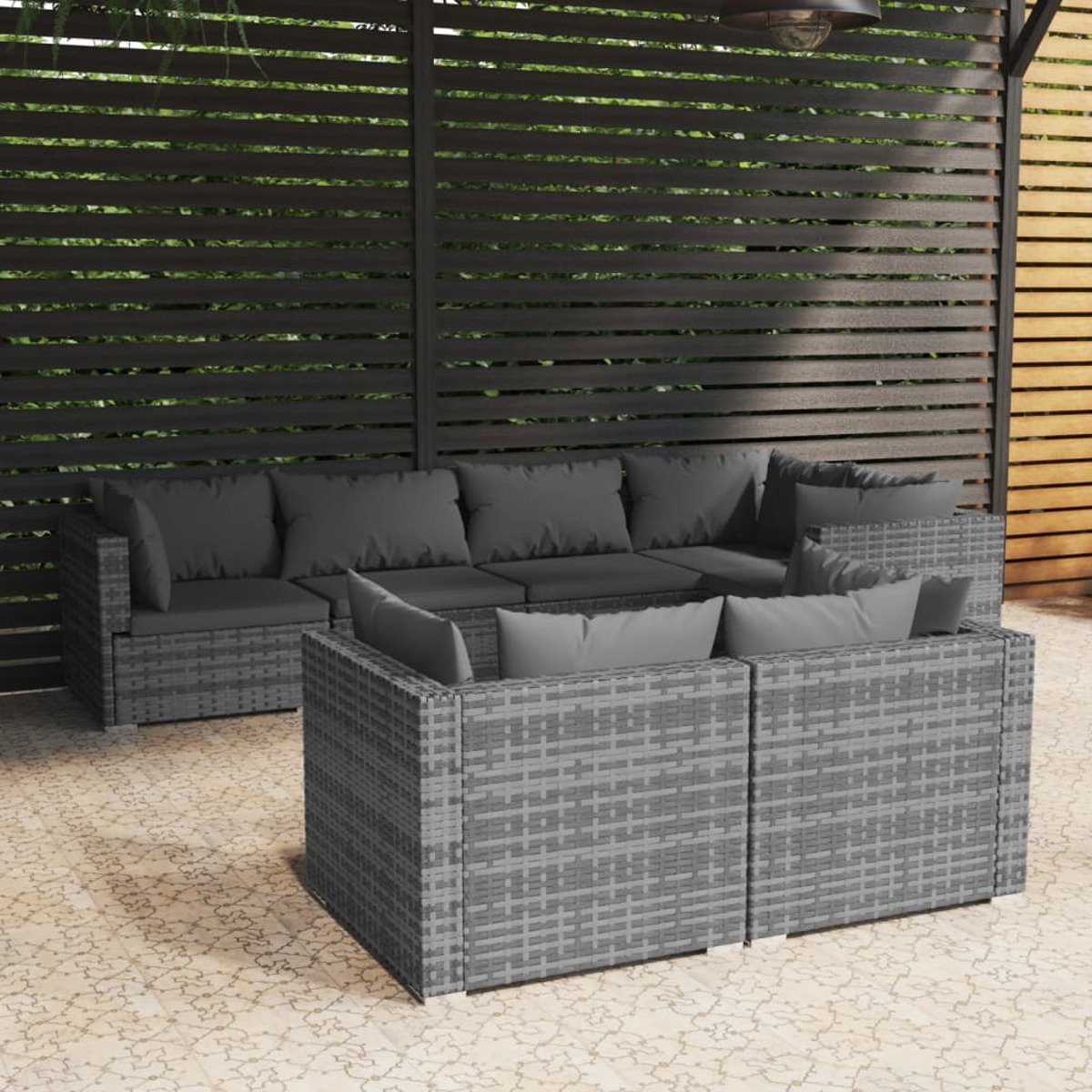 und Gartentisch- Stuhlset, 3102477 Grau VIDAXL