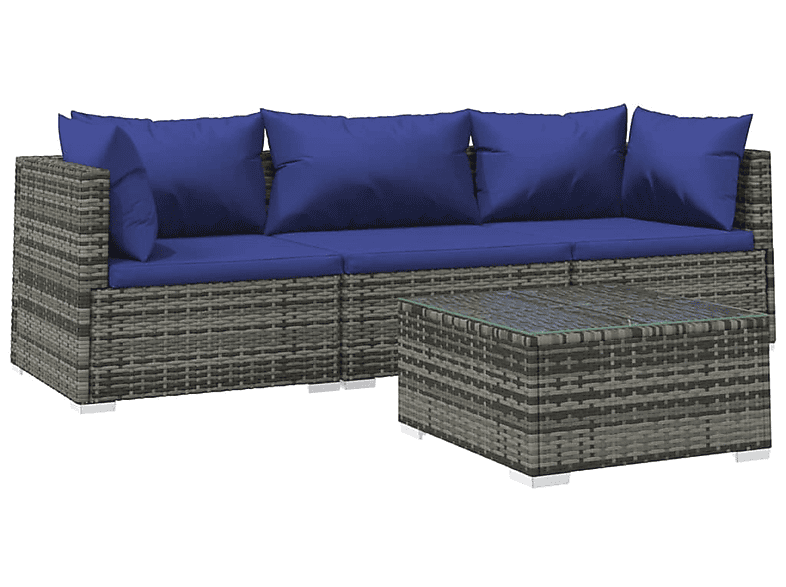 VIDAXL 3101422 Gartentisch- und Stuhlset, Grau | Gartenmöbel Sets