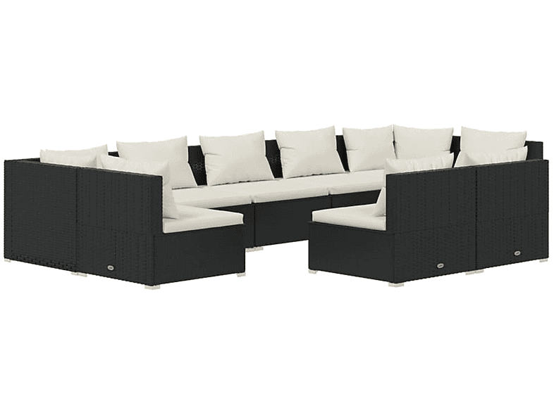 Schwarz und Gartentisch- Stuhlset, VIDAXL 3102023