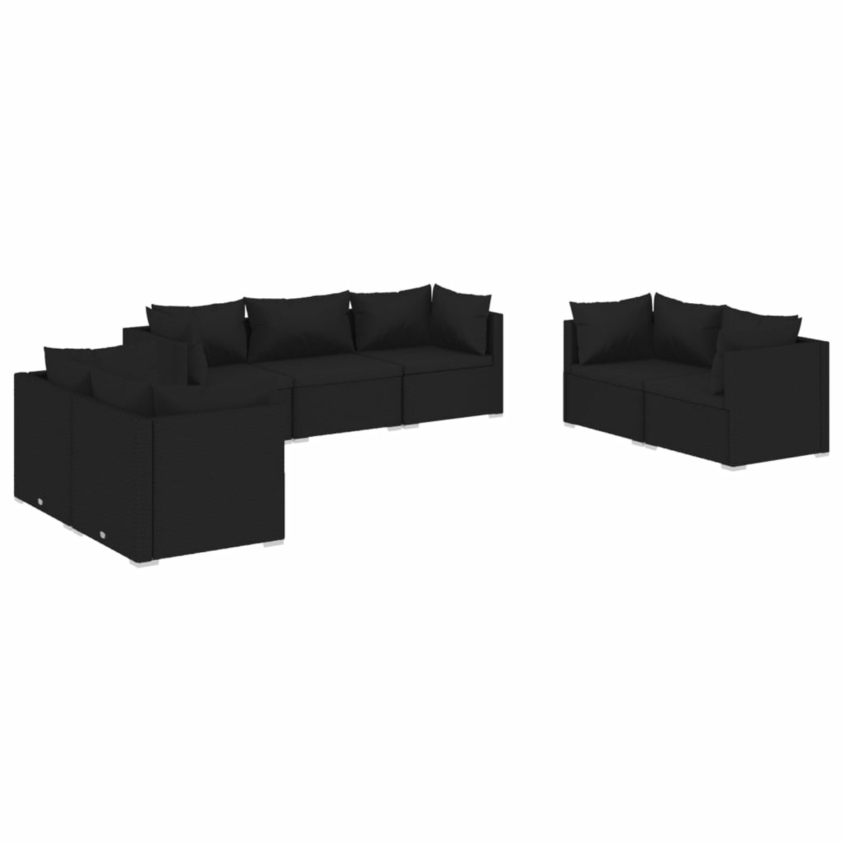 VIDAXL 3102264 Gartentisch- und Stuhlset, Schwarz