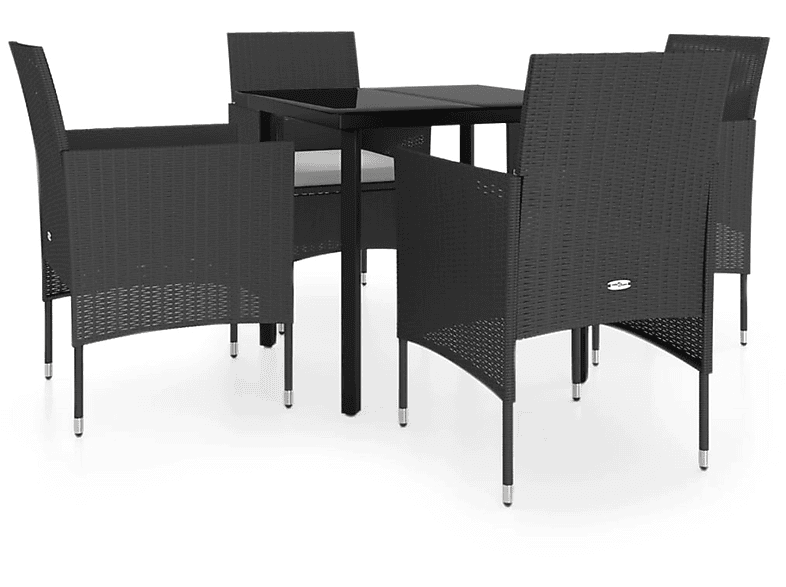 VIDAXL 3099282 Gartentisch- und Stuhlset, Schwarz