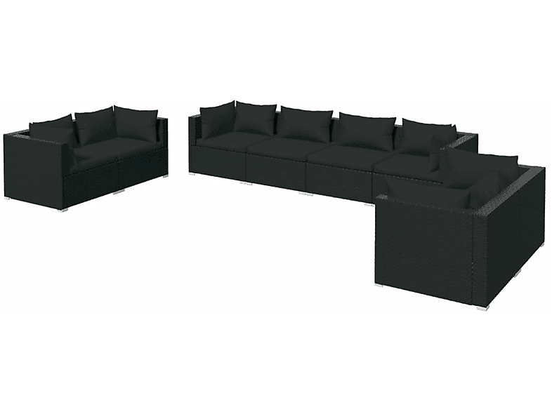 Schwarz Gartentisch- Stuhlset, 3102280 und VIDAXL